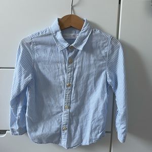 Zara Baby Collared Blue Striped Shirt | Size 2-3 y